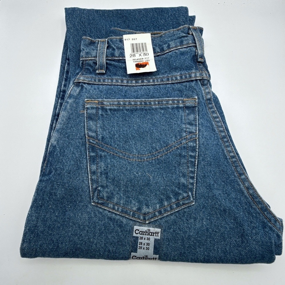 Carhartt Relaxed Fit Tapered Leg Jeans Mens 28x30 B17 DST Darkstone NWT NOS